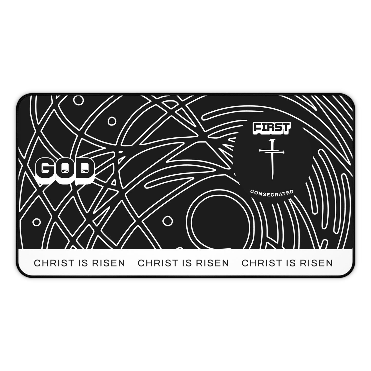 Christ is Risen Mousepad BLACK