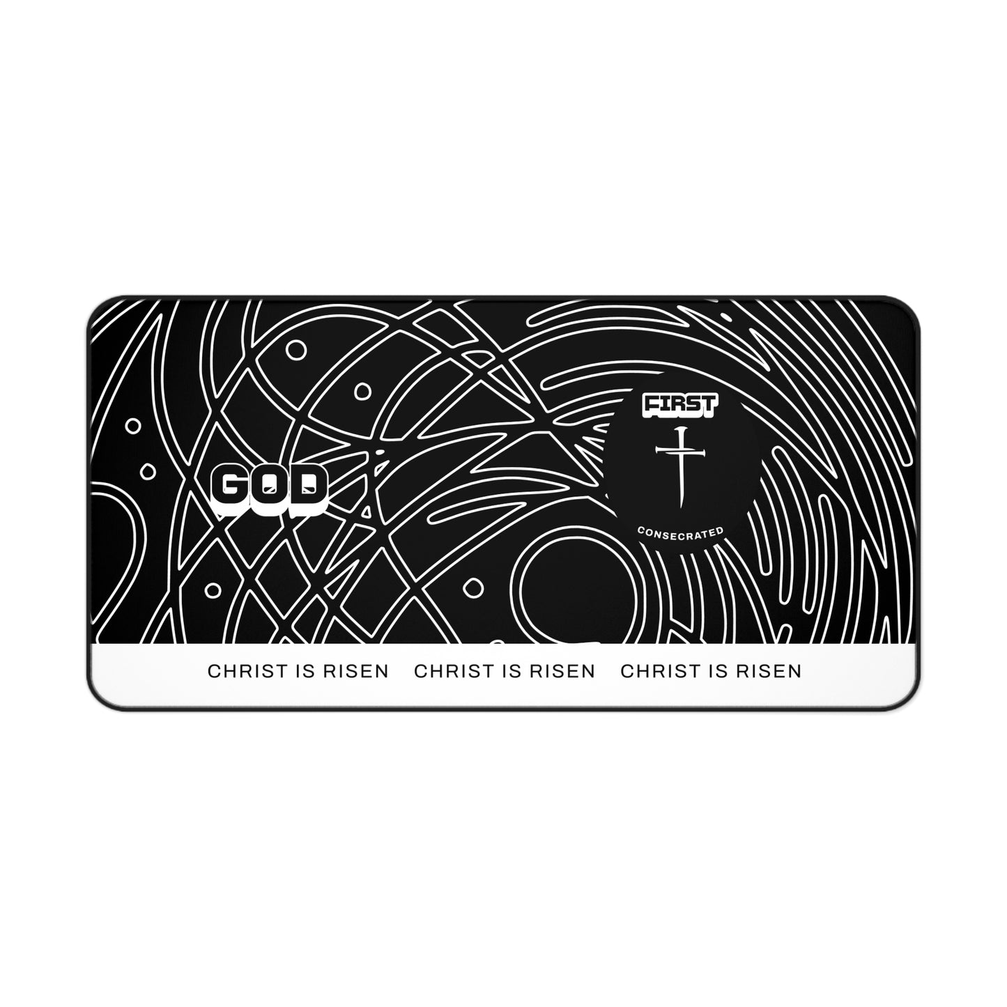 Christ is Risen Mousepad BLACK